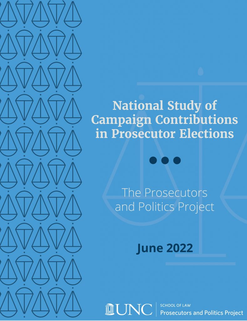 The title page of the National Study of Campaign Contributions in Prosecutor Elections.