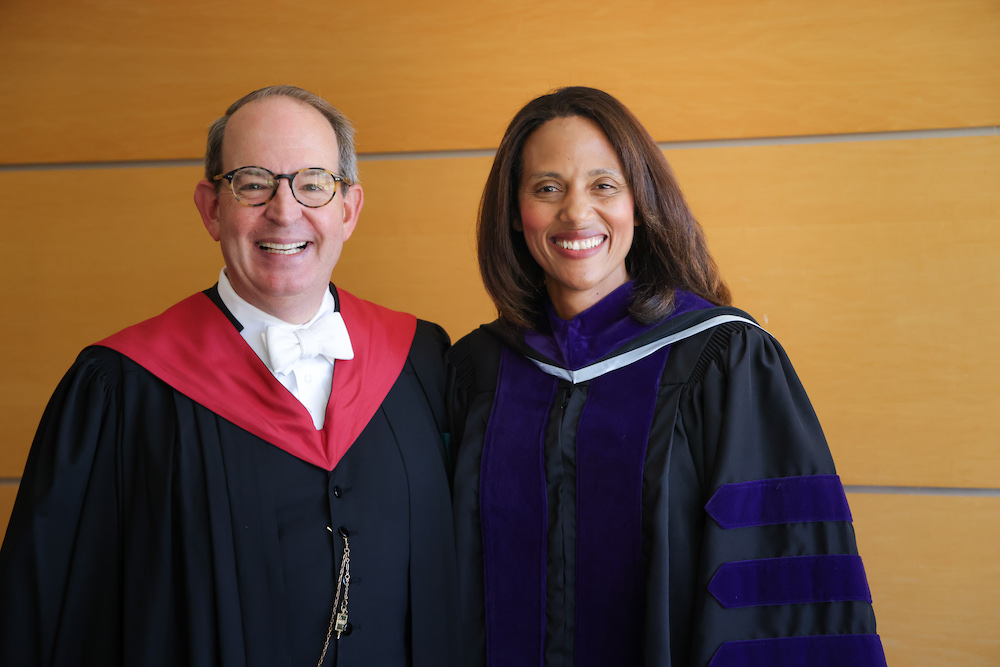 Dean Martin Brinkley poses with commencement speaker Sydney Batch.
