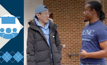 two students talking