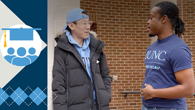 two students talking