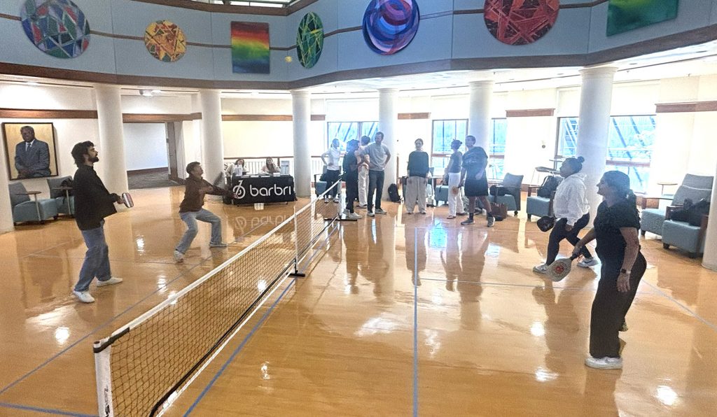 students playing pickleball